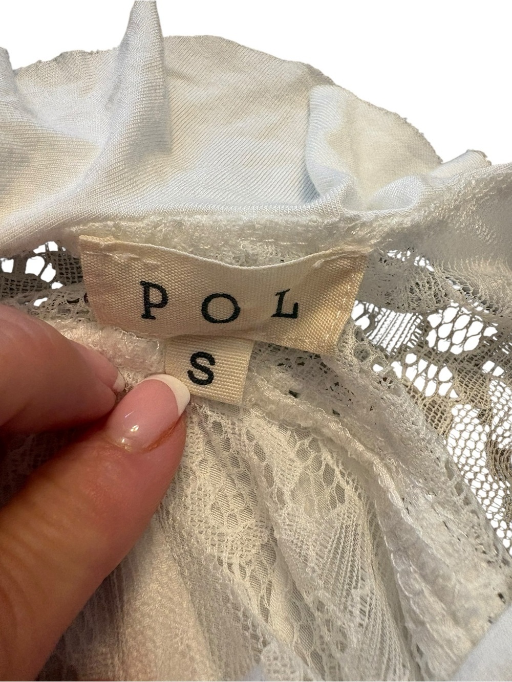 POL White Lace Ruffle Blouse - Picture 6 of 9